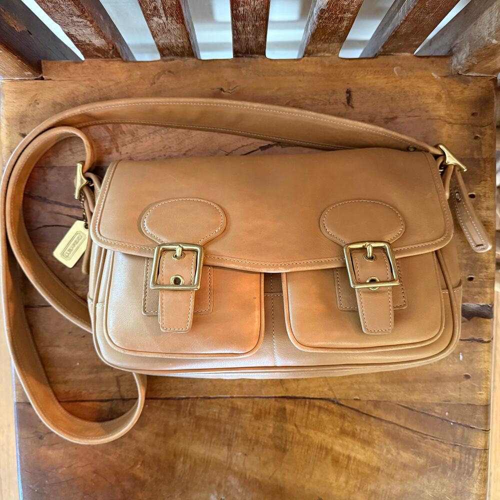 Vintage Coach Legacy Small Field Bag 9128 Tan Leather Crossbody Rare 2001 - Picture 7 of 16
